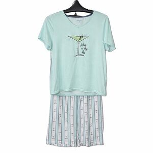 Life Is Good Mint Green Martini Pajama Set